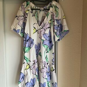 a new day Floral Dress in White, Purple, and Green